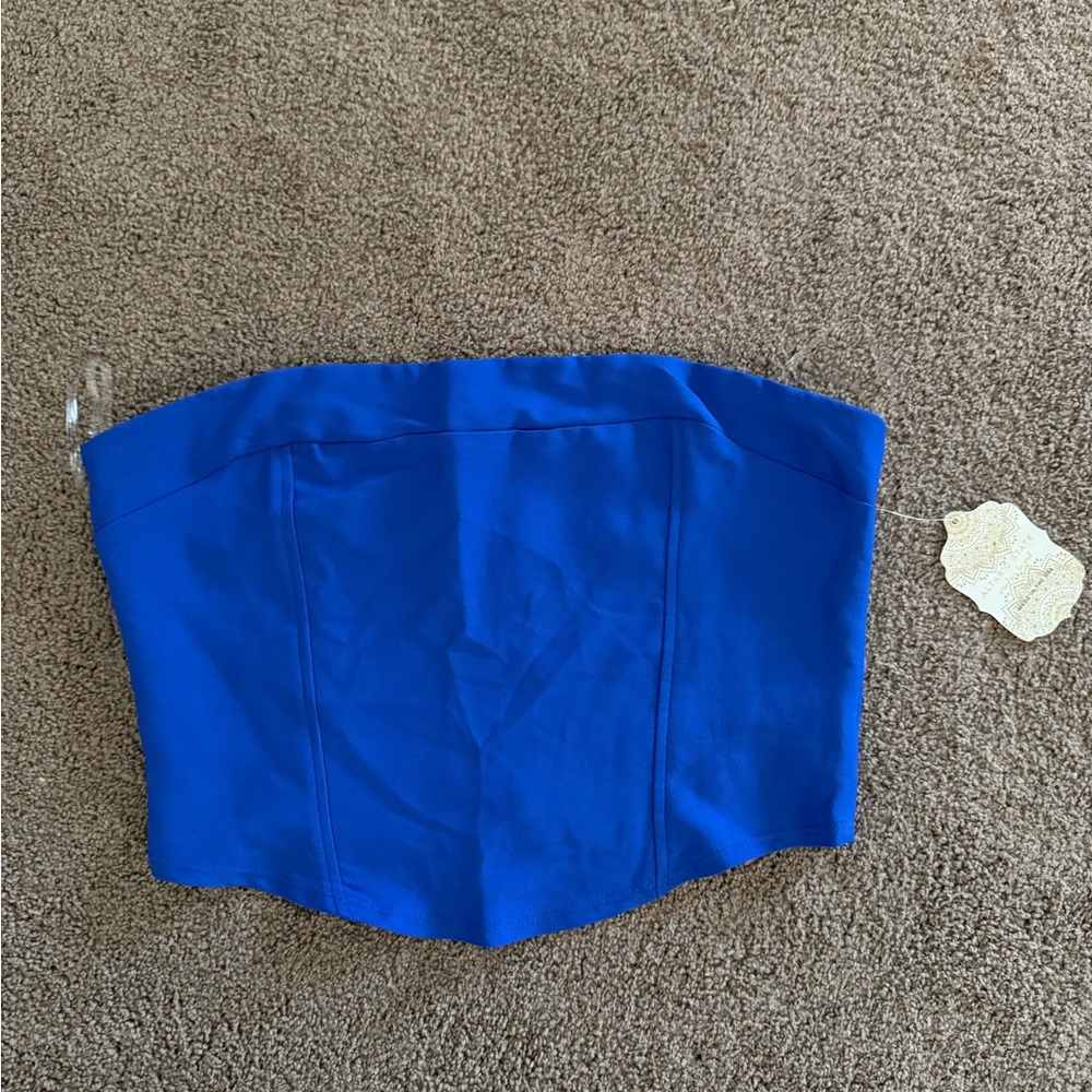 Vibrant Blue Strapless Top